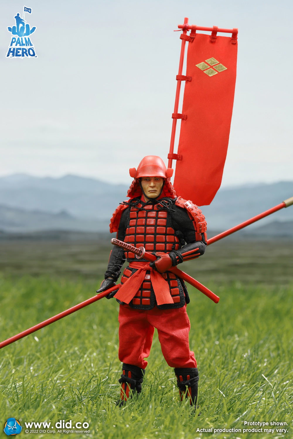 1/12 Scale Palm Hero Series Japan Sengoku Soldier (Red) - NIB DID XJ80016A