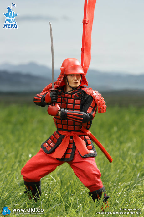 1/12 Scale Palm Hero Series Japan Sengoku Soldier (Red) - NIB DID XJ80016A