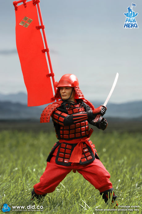 1/12 Scale Palm Hero Series Japan Sengoku Soldier (Red) - NIB DID XJ80016A