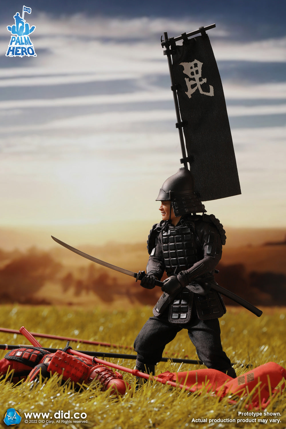 1/12 Scale Palm Hero Series Japan Sengoku Soldier (Black) - NIB DID XJ80017A