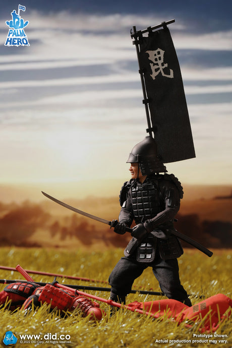 1/12 Scale Palm Hero Series Japan Sengoku Soldier (Black) - NIB DID XJ80017A