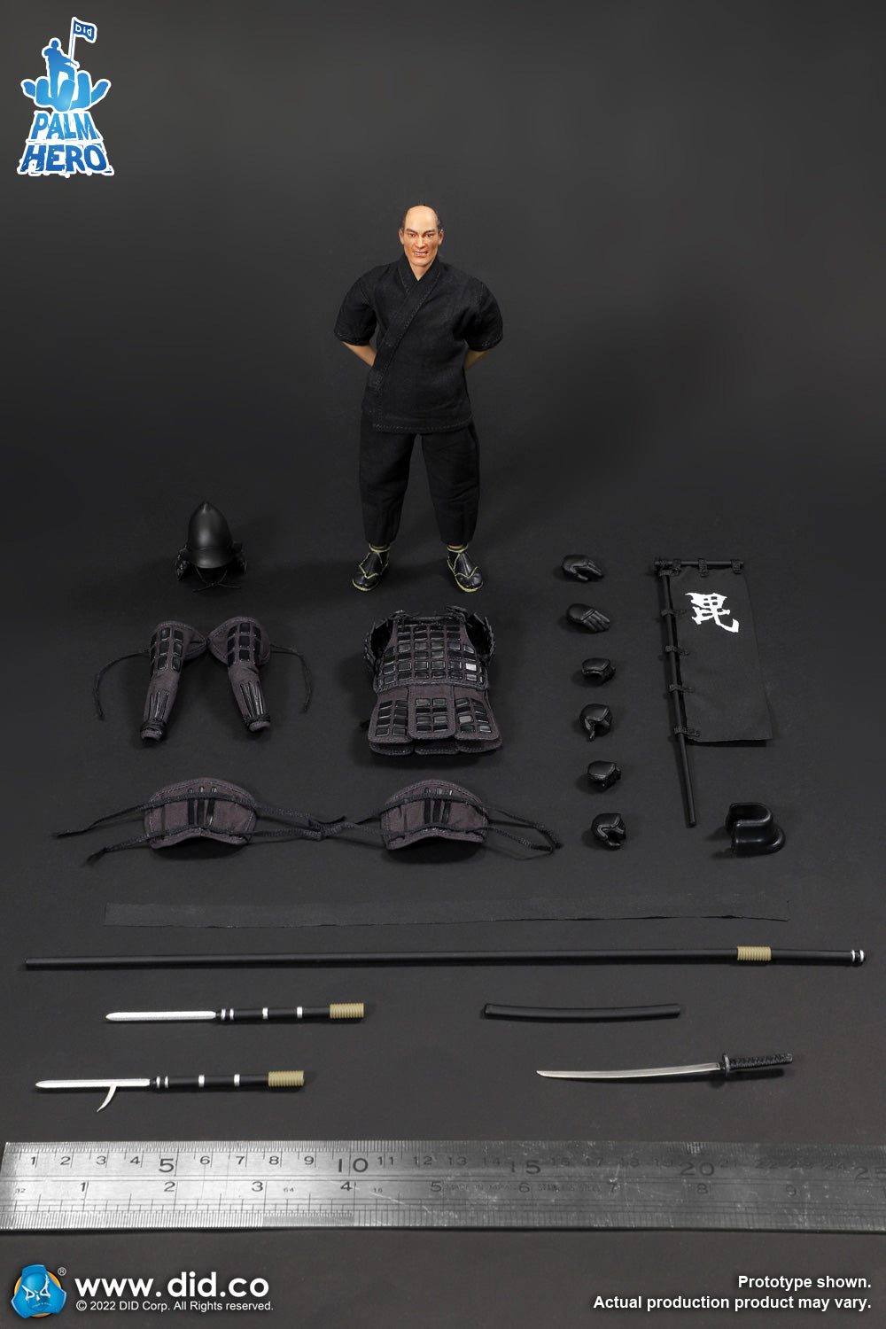 1/12 Scale Palm Hero Series Japan Sengoku Soldier (Black) - NIB DID XJ80017A