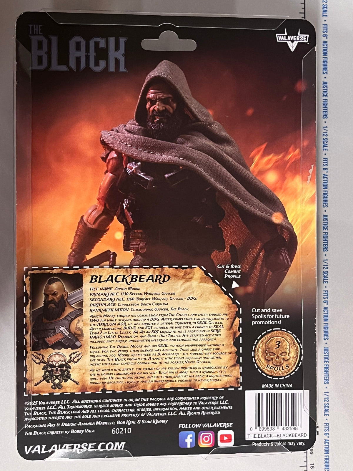 1/12 Scale Modern Era Pirate Blackbeard - NIB Valaverse The Black