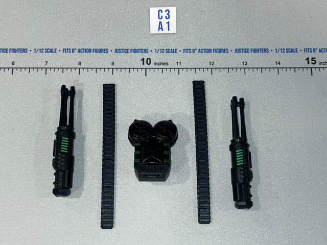 1/12 Scale Modern Era Dual Shoulder-Mounted Rocket Launcher Set with Ammunition Belts and Control Pack - Praetorian Fury - Android Valaverse