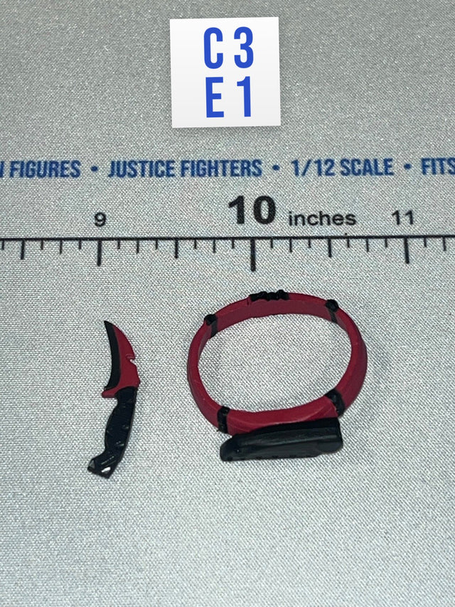 1/12 Scale Modern Era Karambit Knife with Wrist Holster - Pandora (Black) Valaverse