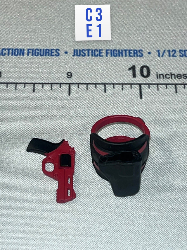 1/12 Scale Comic Superhero Pistol and Holster Set - Pandora (Black) Valaverse
