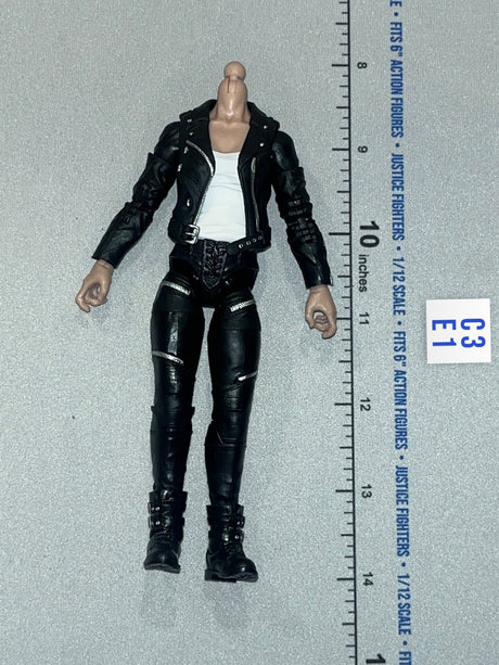 1/12 Scale Modern Era Biker Outfit Body with Jacket, Tank Top, Pants, and Boots - Pandora (Black) Valaverse