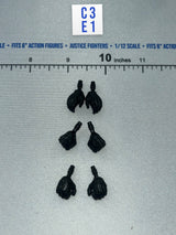 1/12 Scale Modern Era Gloved Hands Set - The Black - Vane Valaverse