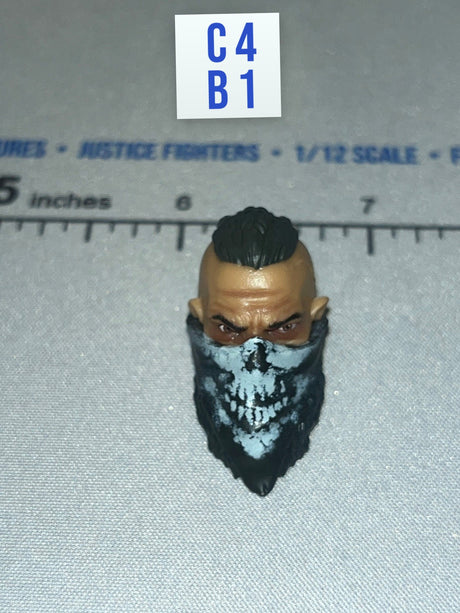 1/12 Scale Modern Era Head Sculpt with Skull Bandana Mask and Mohawk - Valaverse Blackbeard - The Black