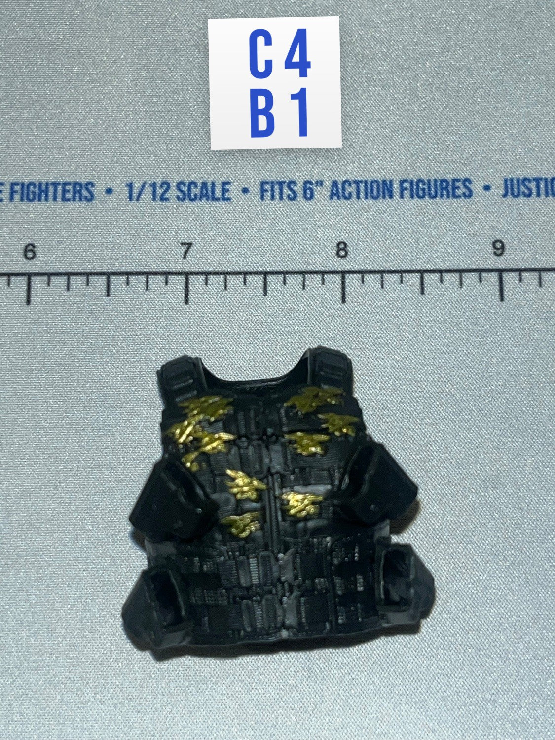 1/12 Scale Modern Era US Tactical Chest Rig with Gold Eagle Insignia - Valaverse Blackbeard - The Black