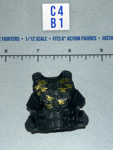 1/12 Scale Modern Era US Tactical Chest Rig with Gold Eagle Insignia - Valaverse Blackbeard - The Black