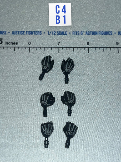 1/12 Scale Modern Era Skeleton Hands Set - Valaverse Blackbeard - The Black