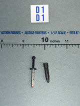 1/12 Scale Medieval Bloody Dagger with Sheath - Red Sonja TBLeauge Phicen