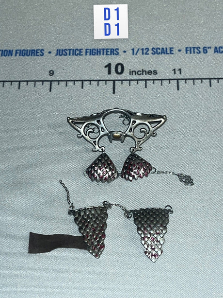 1/12 Scale Medieval Fantasy Armor Breastplate and Skirt Set - Red Sonja TBLeauge Phicen