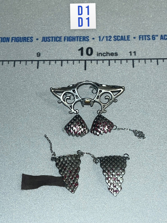 1/12 Scale Medieval Fantasy Armor Breastplate and Skirt Set - Red Sonja TBLeauge Phicen