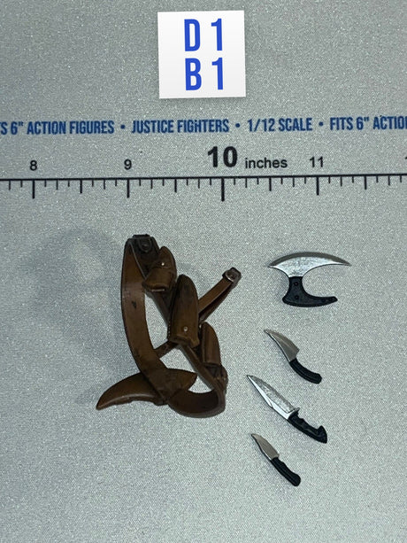 1/12 Scale Modern Era Throwing Weapons and Knife Set with Harness - The Jester Valaverse