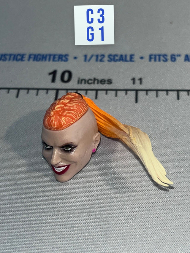 1/12 Scale Modern Era Female Head Sculpt with Ponytail - Pandora - Valaverse Action Force - Mail Away White