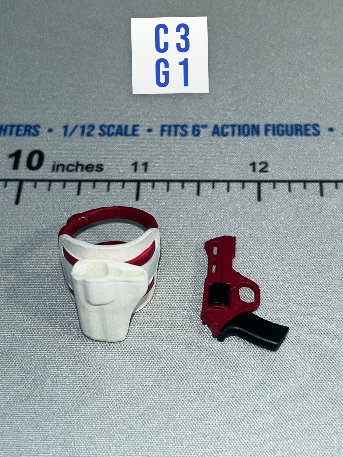 1/12 Scale Modern Era Holster and Pistol Set - Pandora - Valaverse Action Force - Mail Away White