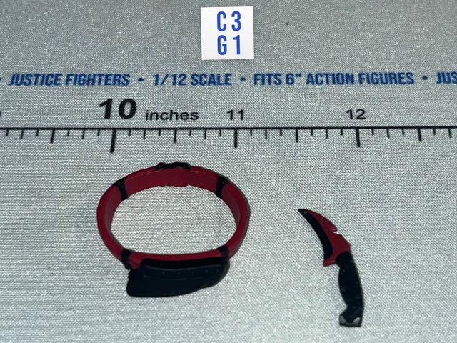 1/12 Scale Modern Era Wrist Gauntlet and Karambit Knife Set - Pandora - Valaverse Action Force - Mail Away White