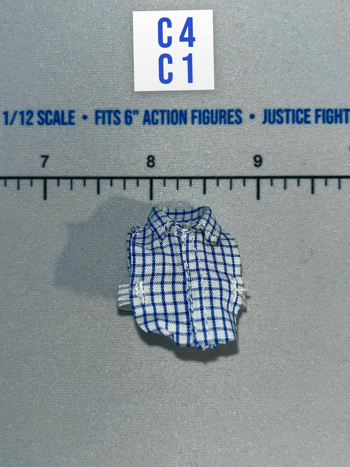 1/12 Scale WWII German Plaid Button-Up Shirt - WWII German U-Boat Commander Lehmann DiD XD80026
