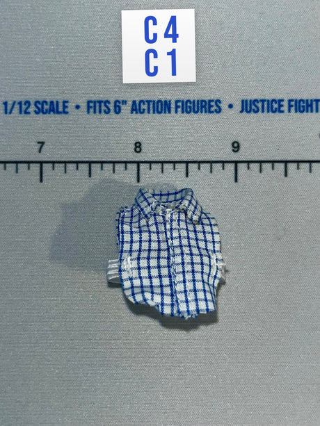 1/12 Scale WWII German Plaid Button-Up Shirt - WWII German U-Boat Commander Lehmann DiD XD80026