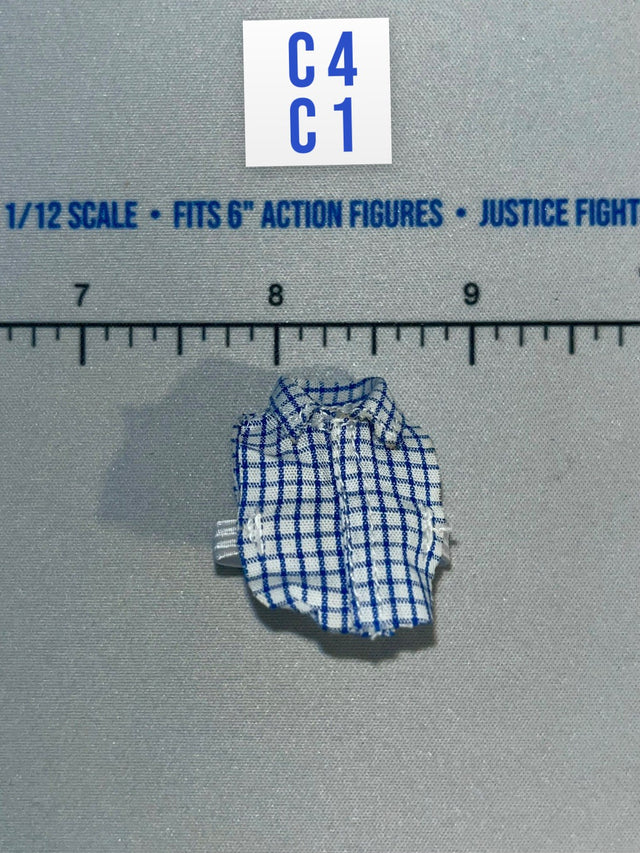 1/12 Scale WWII German Plaid Button-Up Shirt - WWII German U-Boat Commander Lehmann DiD XD80026