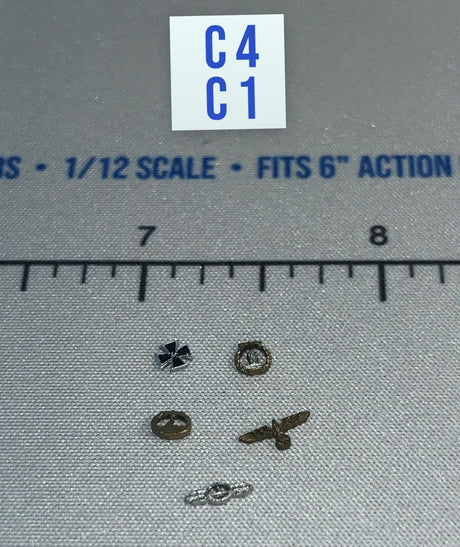 1/12 Scale WWII German German Military Insignia Set - WWII German U-Boat Commander Lehmann DiD XD80026