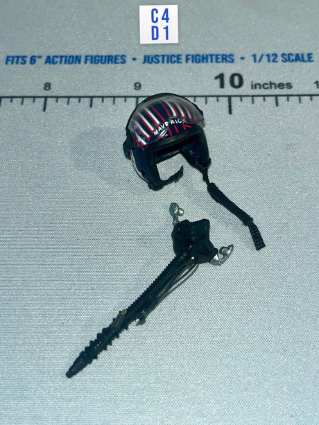 1/12 Scale Modern Era US Maverick Pilot Helmet with Oxygen Mask and Hose - US Navy F/A-18E Pilot – “Maverick” Mitchell DiD XM80031