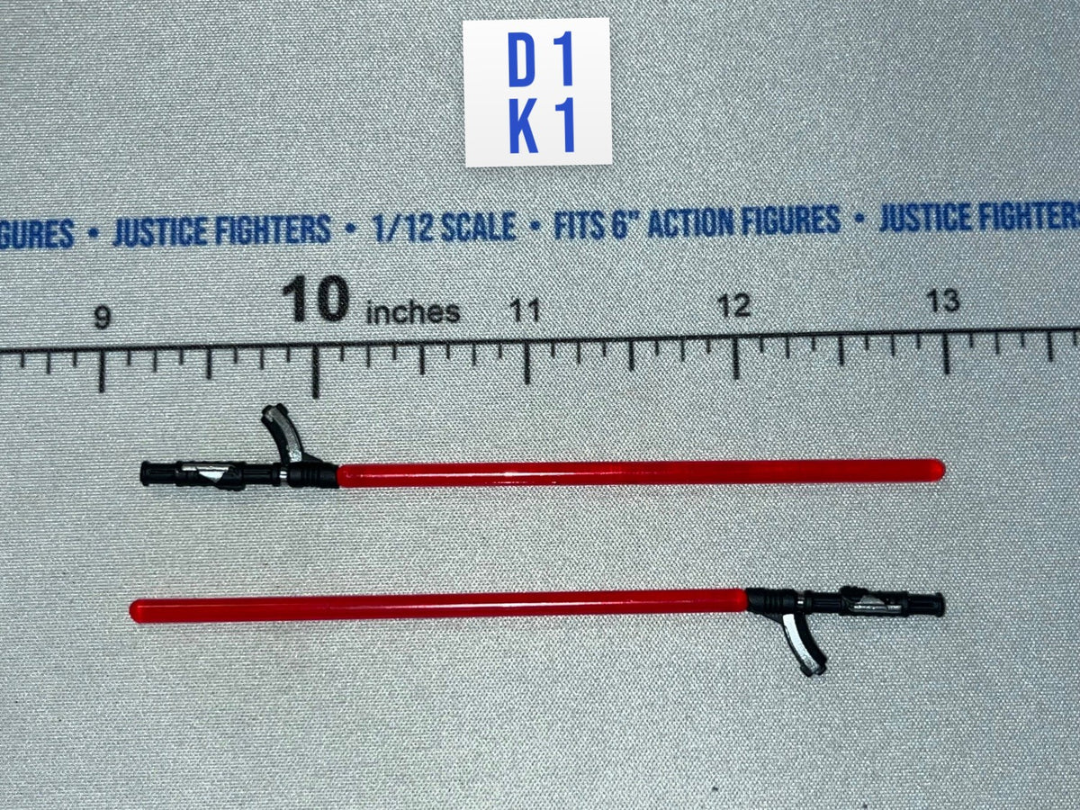 1/12 Scale Sci-Fi Star Wars Red Lightsaber Pair - Reva (Third Sister) - Star Wars Black Series