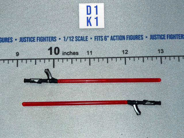 1/12 Scale Sci-Fi Star Wars Red Lightsaber Pair - Reva (Third Sister) - Star Wars Black Series