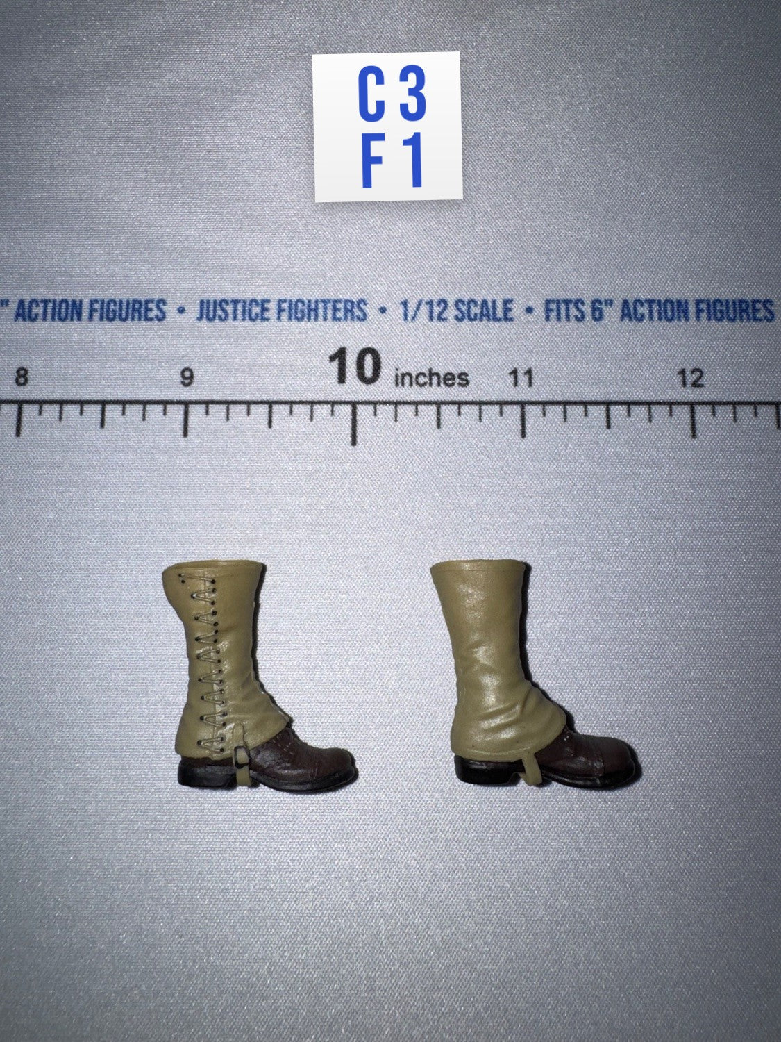 1/12 Scale WWII US Combat Boots with Gaiters Pair - WWII US Ranger Private Jackson DiD XA80009