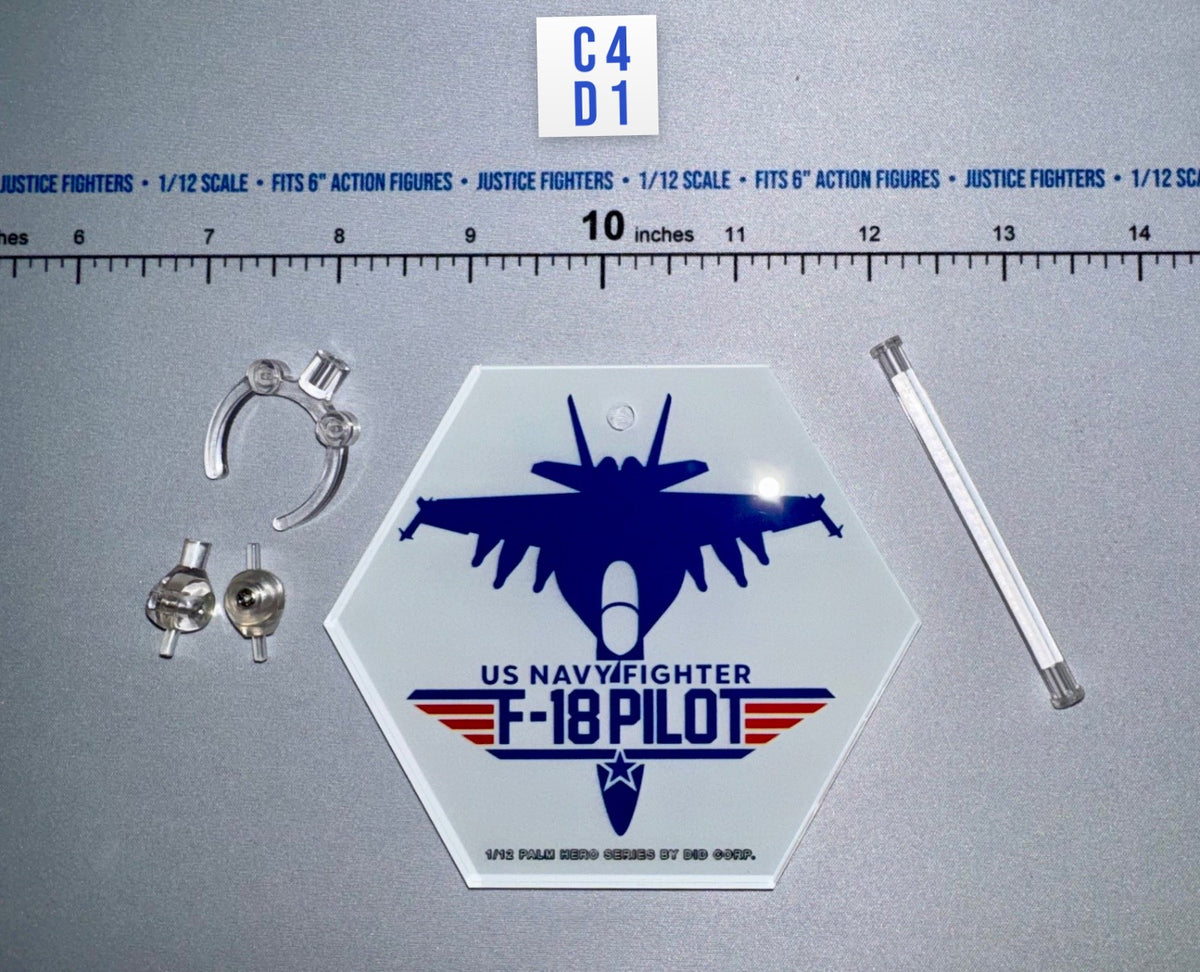 1/12 Scale Modern Era US F-18 Pilot Figure Stand Set - US Navy F/A-18E Pilot – “Maverick” Mitchell DiD XM80031