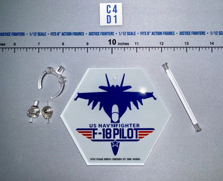 1/12 Scale Modern Era US F-18 Pilot Figure Stand Set - US Navy F/A-18E Pilot – “Maverick” Mitchell DiD XM80031