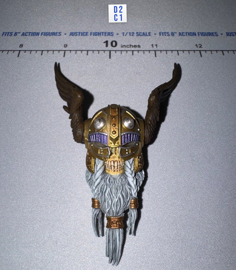 1/12 Scale Medieval Viking Viking Skull Head Sculpt with Winged Helmet and Braided Beard - Sir Valgard 2 - Mythic Legions Four Horsemen Four Horsemen