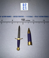 1/12 Scale Medieval Dagger with Scabbard - Sir Valgard 2 - Mythic Legions Four Horsemen Four Horsemen