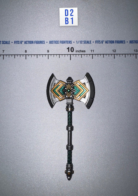 1/12 Scale Medieval Double-Headed Battle Axe - Thord Ironjaw 2 Dwarf - Mythic Legions Four Horsemen