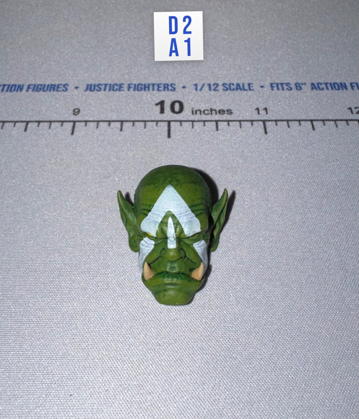 1/12 Scale Medieval Fantasy Green Goblin Head Sculpt - Urzokk 2 - Mythic Legions Four Horsemen