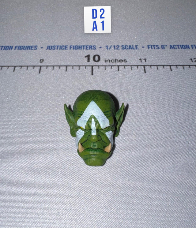 1/12 Scale Medieval Fantasy Green Goblin Head Sculpt - Urzokk 2 - Mythic Legions Four Horsemen