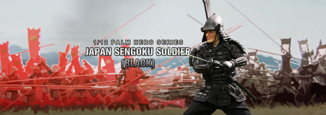 1/12 Scale Palm Hero Series Japan Sengoku Soldier (Black) - NIB DID XJ80017A