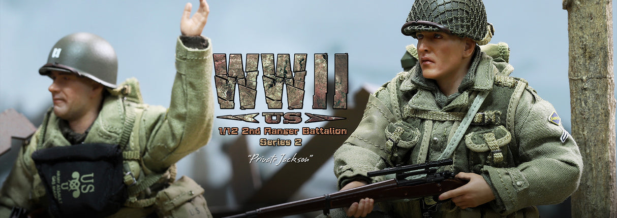 1/12 Scale Palm Hero Series WWII US 2nd Ranger Battalion Series 2 – Private Jackson - NIB DID XA80009