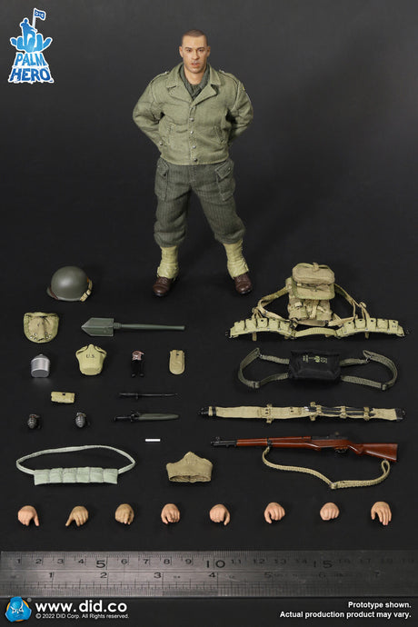 1/12 Scale Palm Hero Series WWII US 2nd Ranger Battalion Series 3 – Private Caparzo - NIB DID XA80011