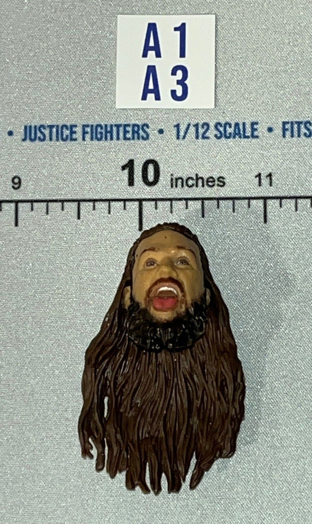 1/12 Scale Bearded Male Head Sculpt with Long Dreadlocks -