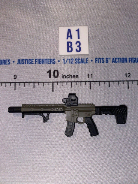 1/12 Scale Modern Era Tactical Short Barrel Rifle with Red Dot Optic - Valaverse