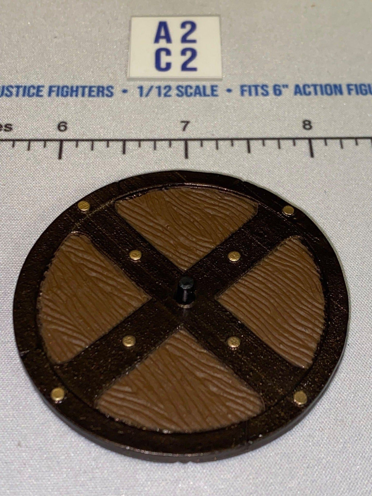 1/12 Scale Medieval Era Round Wooden Shield - Four Horsemen - Mythic Legions