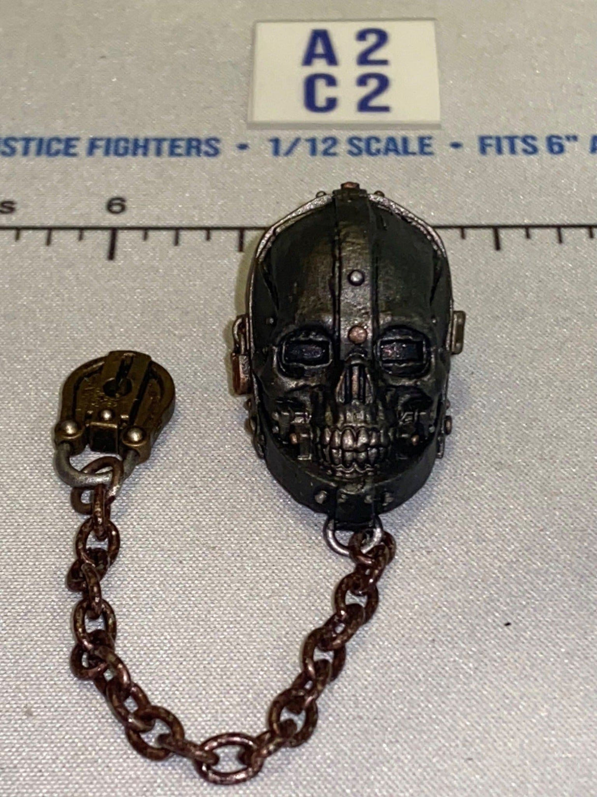 1/12 Scale Medieval Era Knight Helmet with Chain and Lock - Four Horsemen - Mythic Legions