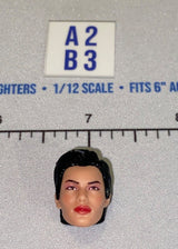 1/12 Scale Female Head Sculpt with Short Dark Hair and Red Lips - GI Joe Classified