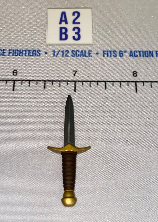 1/12 Scale Medieval Fantasy Dagger with Cross Guard