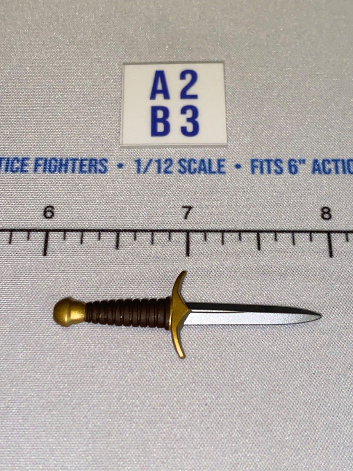 1/12 Scale Medieval Fantasy Dagger with Cross Guard