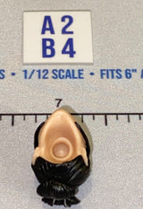 1/12 Scale Female Head Sculpt with Black Updo Hair and Red Lips
