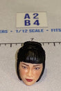 1/12 Scale Female Head Sculpt with Black Updo Hair and Red Lips